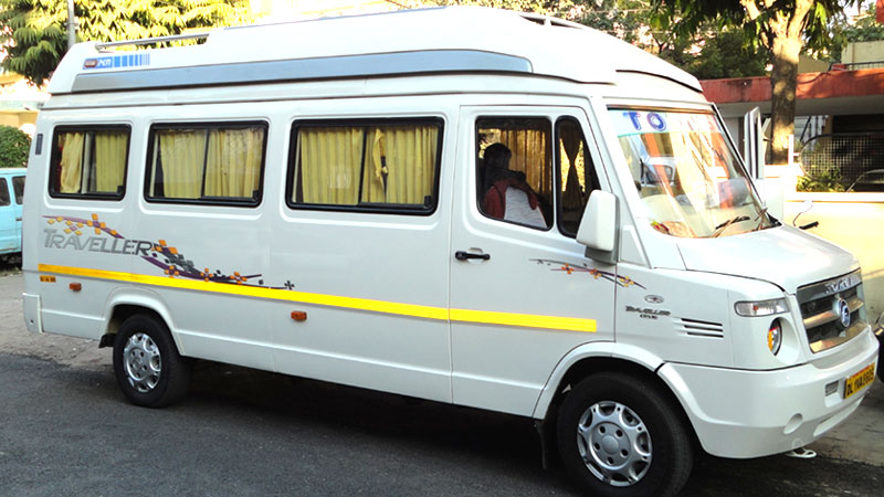 traveller bus price 12 seater on rent